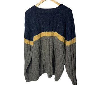 BKE Buckle Men's Wool & Silk Blend Knit Sweater Color Block Size XL